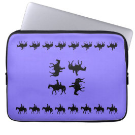 Capa Para Notebook Western Periwinkle - Horseback Silhouettes