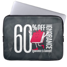 Whimsical Retro Ignorance Is Banned Laptop Sleeve