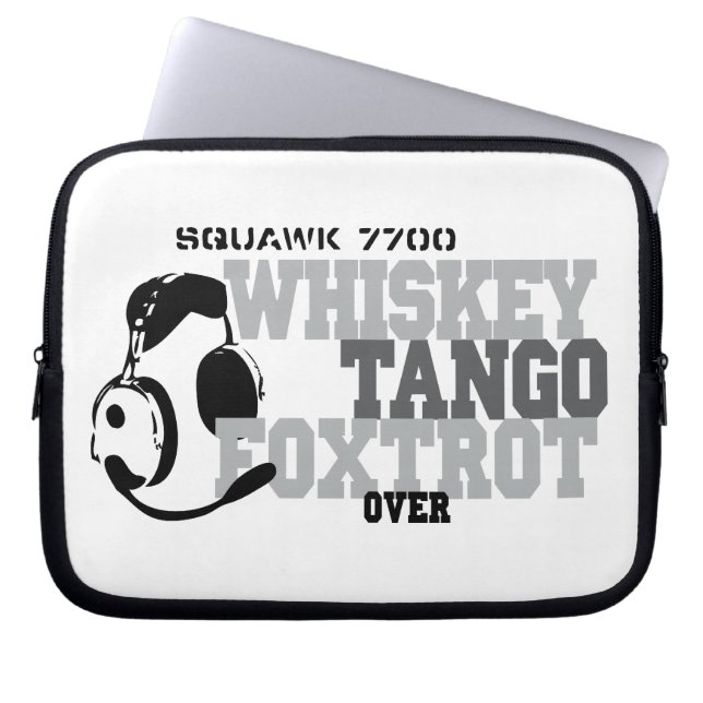 Capa Para Notebook Whiskey Tango Foxtrot - Aeronáutica Humor (Frente)