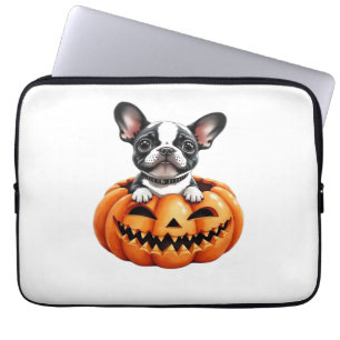 Capa Para Notebook White Bulldog Happy Halloween Bompkin Classic T-S