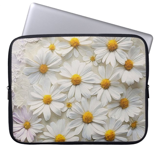 Capa Para Notebook White Daisies Sobre Papel Em Dificuldade (Frente)