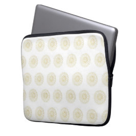 Capa Para Notebook White | Golden Zinnia Flower Medallions