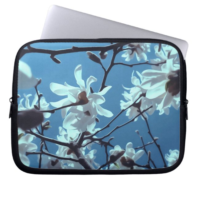 Capa Para Notebook White Magnolia Bloom Blue Sky (Frente)