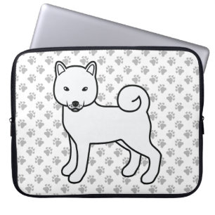 Capa Para Notebook White Shiba Inu Cute Cartoon Dog Illustration