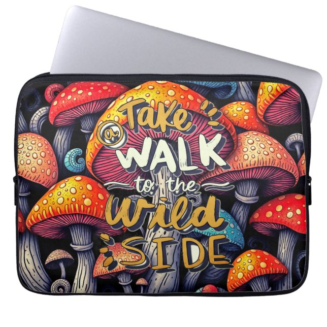 Capa Para Notebook Wild Side Mushroom Laptop Sleeve (Frente)