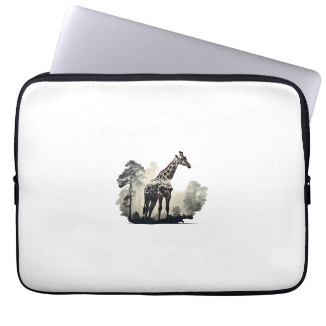 Capa Para Notebook Wildlife Safari Adventure - Girafa na Floresta (Frente)
