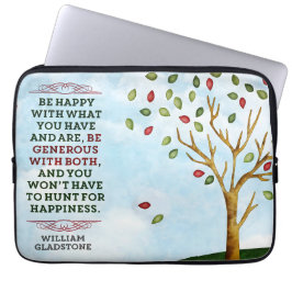 Capa Para Notebook William Gladstone Inspirational Citação "Felicidad