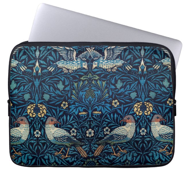 Capa Para Notebook William Morris Blue Birds Tapeçaria Clássica (Frente)