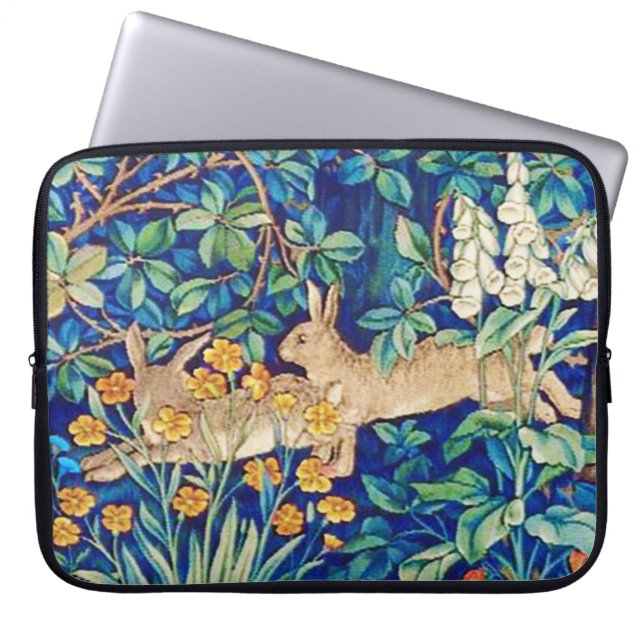 Capa Para Notebook William Morris "Duas Amas" Rabbits selvagens Impre (Frente)
