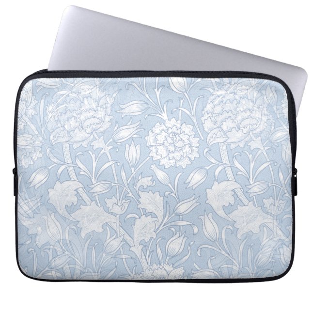 Capa Para Notebook William Morris Floral Patterno em Azul (Frente)