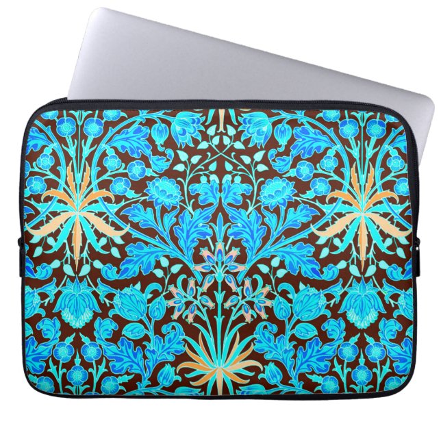 Capa Para Notebook William Morris Hyacinth Impressão, Aqua e Brown (Frente)