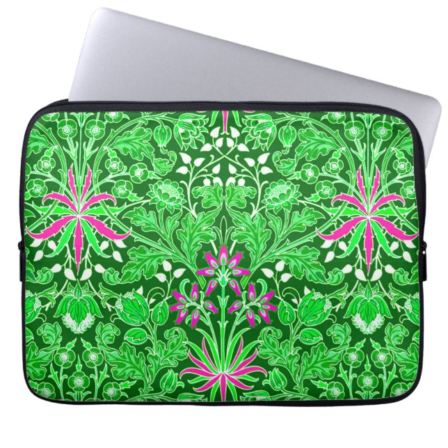 Capa Para Notebook William Morris Hyacinth Impressão Limão e Emerald  (Frente)