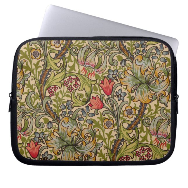 Capa Para Notebook William Morris Ouro Lily Antique (Frente)