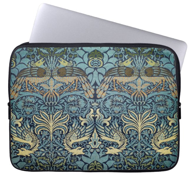 Capa Para Notebook William Morris Pavão e Dragão Tecido Desenho (Frente)