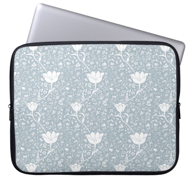 Capa Para Notebook William Morris Tulips em Padrão Branco (Frente)