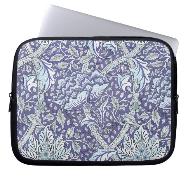 Capa Para Notebook William Morris Windrush Padrão Floral Azul (Frente)
