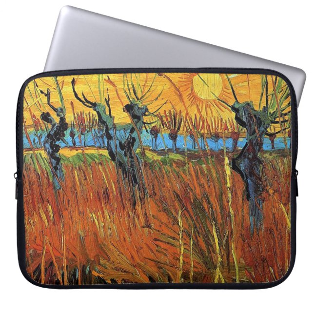 Capa Para Notebook Willows no Sunset por Vincent van Gogh. (Frente)