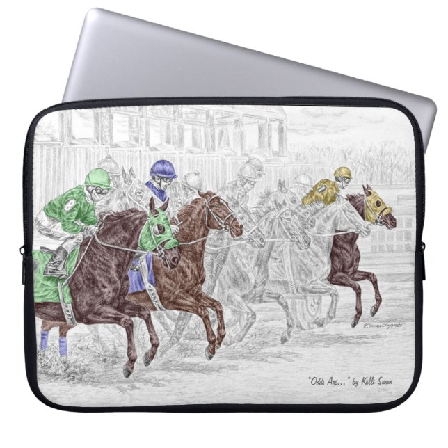 Capa Para Notebook Win Place Show Race Horses (Frente)