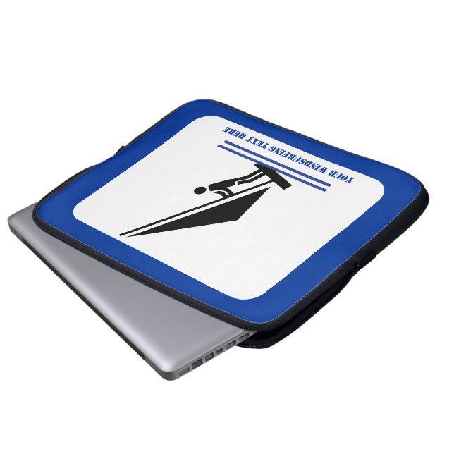Capa Para Notebook Windsurfer em preto conselho, personalizado de nav (Frente Inferior)