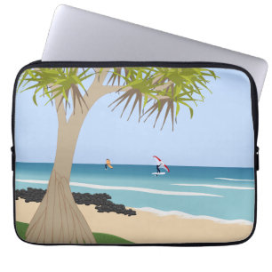 Capa Para Notebook Wing Foil Surfers Pandanus Tree na Praia