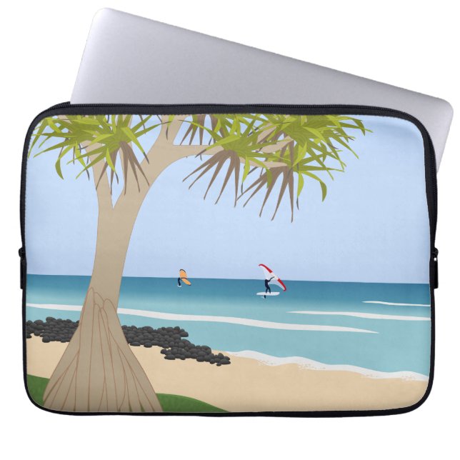 Capa Para Notebook Wing Foil Surfers Pandanus Tree na Praia (Frente)