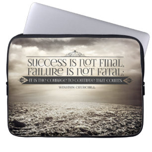 Capa Para Notebook Winston Churchill Inspirational Cote "Coragem"
