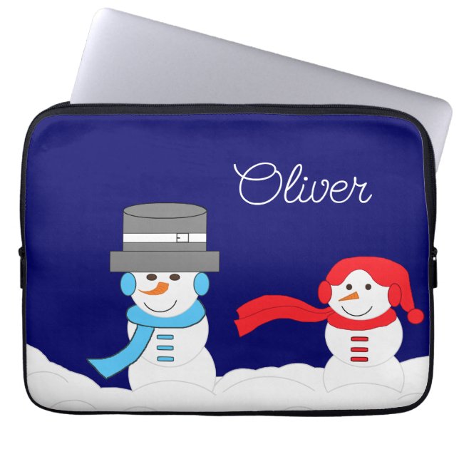 Capa Para Notebook Winter is Snowy:  Darker Blue (Frente)