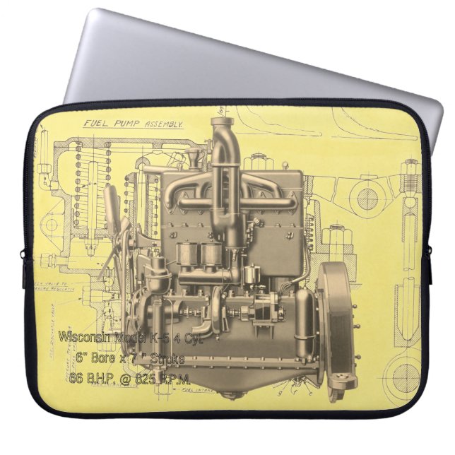 Capa Para Notebook Wisconsin Motor Milwaukee Wisconsin Engine Early K (Frente)