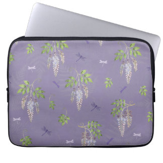 Capa Para Notebook Wisteria, samambaias e libélulas