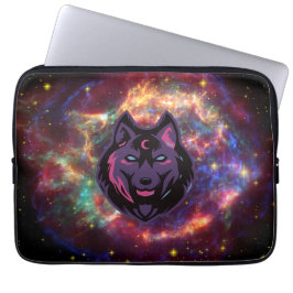 Capa Para Notebook Wolf Graphic Art, Lobo Cósmico Roxo
