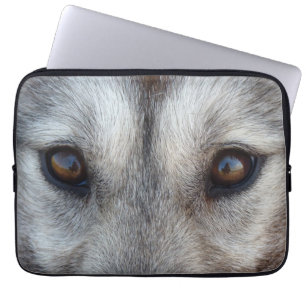Capa Para Notebook Wolf Pup Laptop Caso Lobo Siberiano Pup Olhos Pres