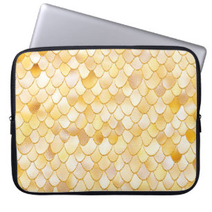 Capa Para Notebook Wonky Watercolor Dourado Glitter Metal Scales de S