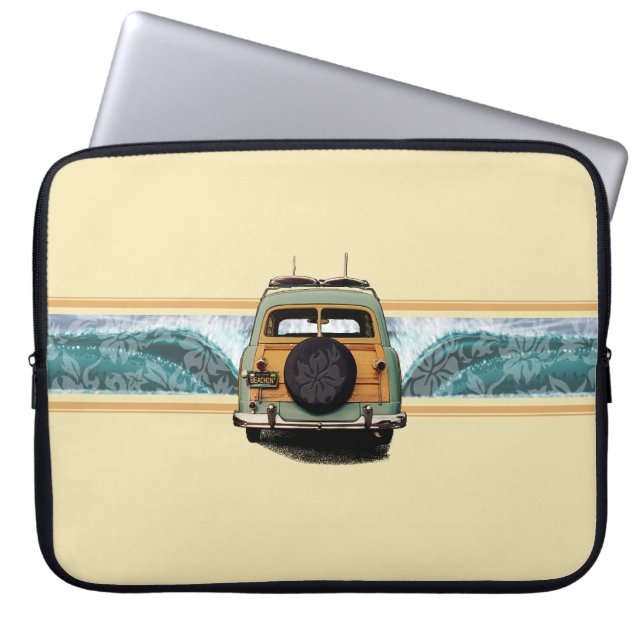 Capa Para Notebook Woody Wave Surfer Neoprene Wetcase (Frente)