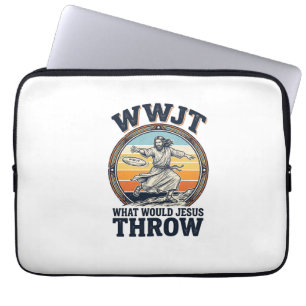 Capa Para Notebook WWJT O Que Jesus Lançaria Camiseta de Disco Vintag