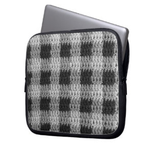 Capa Para Notebook Xadrez Artisan Crochet Impressão Eletrônicos Bag c
