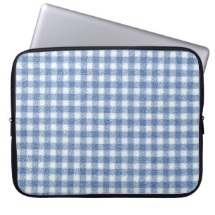Capa Para Notebook Xadrez Azul e Branco Clássico