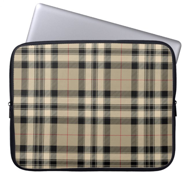 Capa Para Notebook Xadrez bege clássico (Frente)