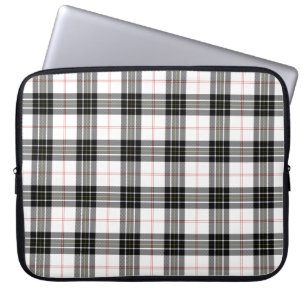Capa Para Notebook Xadrez branca preta de tartan MacPherson