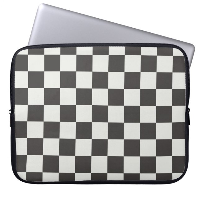 Capa Para Notebook Xadrez Búfalo Carvão Minimalista (Frente)