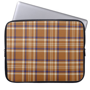Capa Para Notebook Xadrez de Glen Laranja texturizada, sem costura,