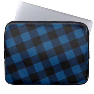 Capa Para Notebook Xadrez de lenhador azul