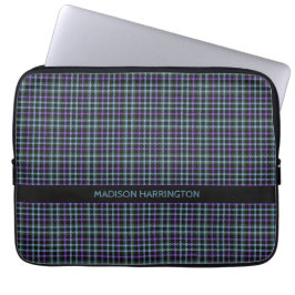 Capa Para Notebook Xadrez de nome personalizado / Padrão de Tartan