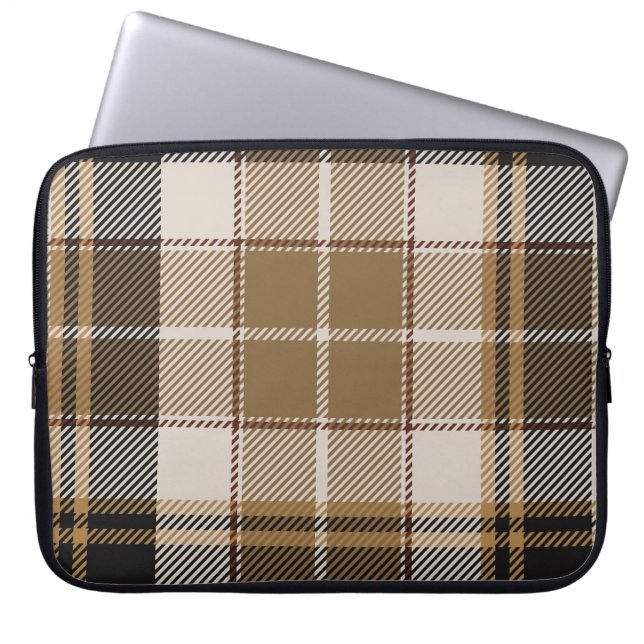 Capa Para Notebook Xadrez de Oxford Black and Tan (Frente)