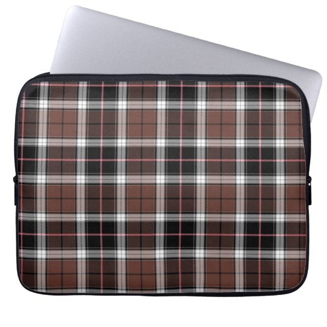 Capa Para Notebook Xadrez Marrom (Frente)