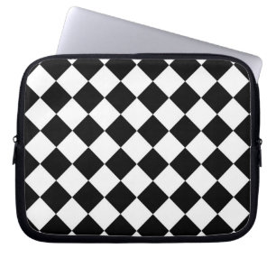 Capa Para Notebook Xadrez Preto e Branco Diamante Clássico