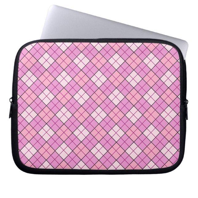 Capa Para Notebook Xadrez rosa (Frente)