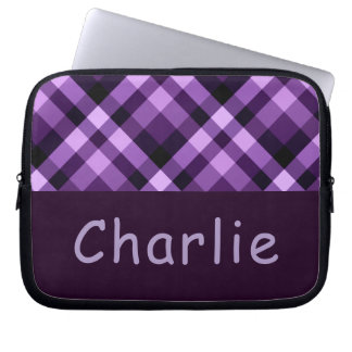 Capa Para Notebook Xadrez Roxo de ameixa Moderna Bolsa de laptop de M
