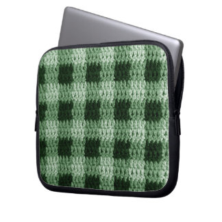Capa Para Notebook Xadrez Verde Artisan Crochet Eletrônicos Bag