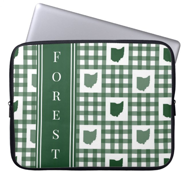 Capa Para Notebook Xadrez Verde de Ohio (Frente)