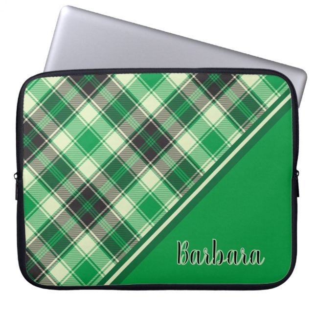 Capa Para Notebook Xadrez Verde E Preta Personalizada (Frente)